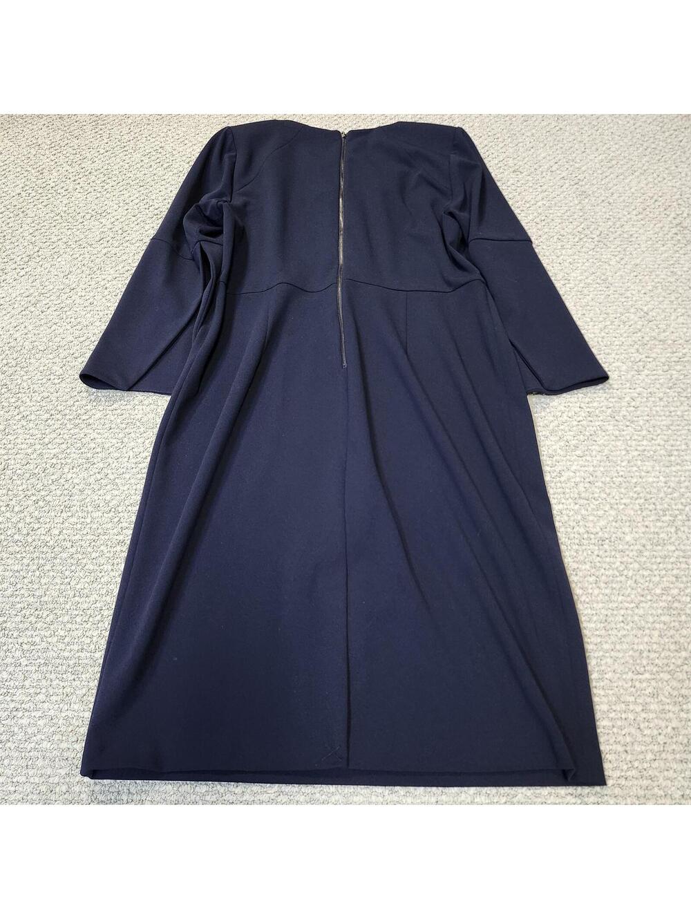 Calvin Klein Navy Blue Bell Sleeve Dress Size 14 - Picture 7 of 10